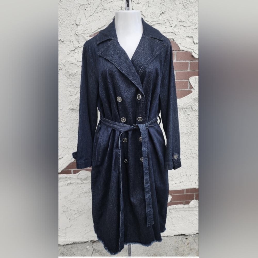 Size 22 Plus Size Denim Trench Coat